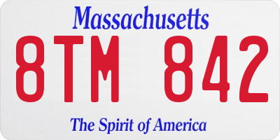 MA license plate 8TM842