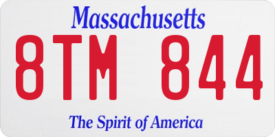 MA license plate 8TM844