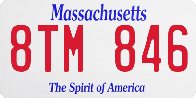 MA license plate 8TM846