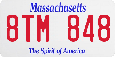 MA license plate 8TM848