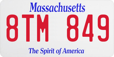 MA license plate 8TM849