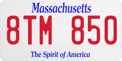 MA license plate 8TM850