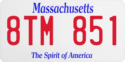 MA license plate 8TM851