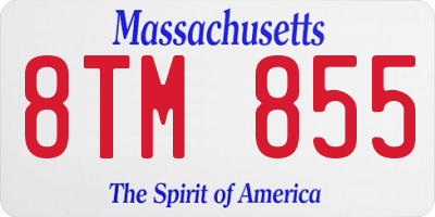MA license plate 8TM855