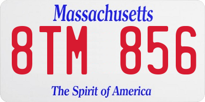 MA license plate 8TM856