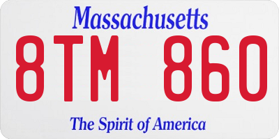 MA license plate 8TM860