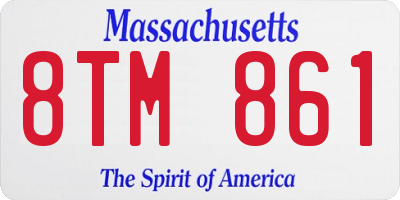 MA license plate 8TM861