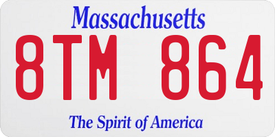 MA license plate 8TM864