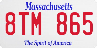 MA license plate 8TM865
