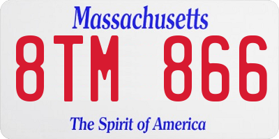 MA license plate 8TM866