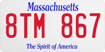 MA license plate 8TM867