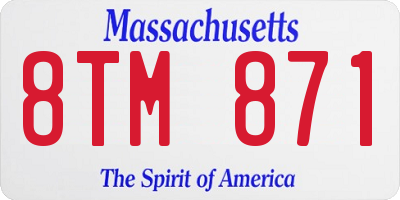 MA license plate 8TM871