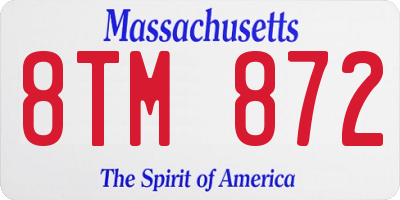 MA license plate 8TM872