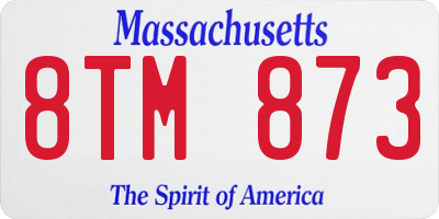 MA license plate 8TM873