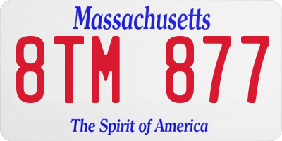 MA license plate 8TM877