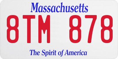 MA license plate 8TM878