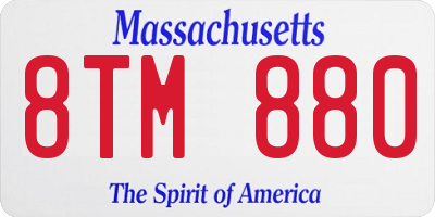 MA license plate 8TM880