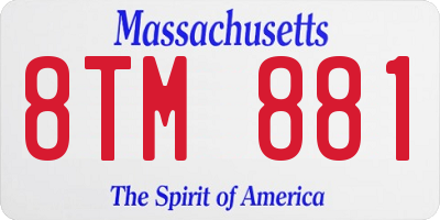 MA license plate 8TM881