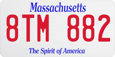 MA license plate 8TM882