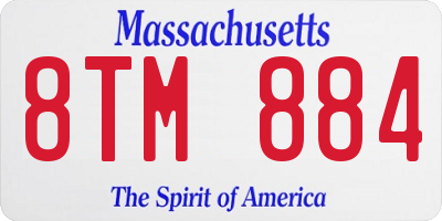 MA license plate 8TM884