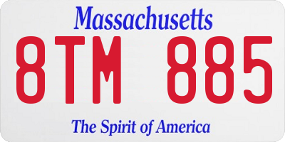 MA license plate 8TM885
