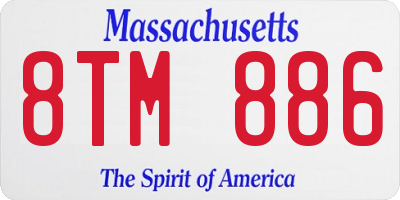 MA license plate 8TM886