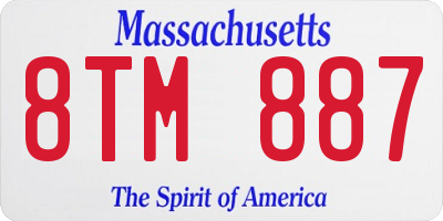 MA license plate 8TM887