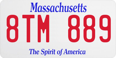 MA license plate 8TM889