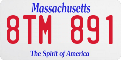MA license plate 8TM891