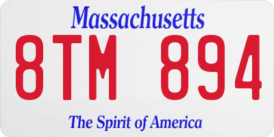 MA license plate 8TM894