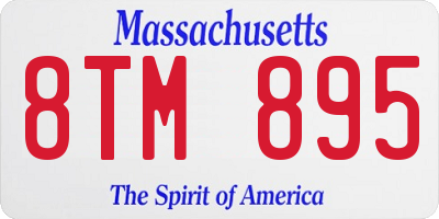 MA license plate 8TM895