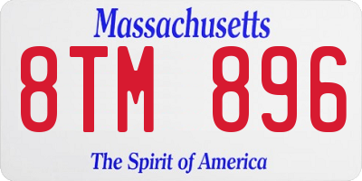 MA license plate 8TM896