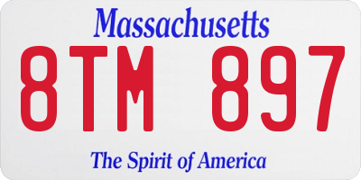 MA license plate 8TM897