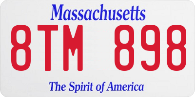 MA license plate 8TM898
