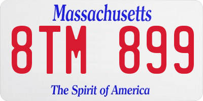 MA license plate 8TM899