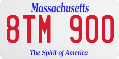 MA license plate 8TM900