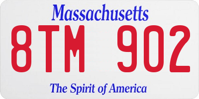 MA license plate 8TM902