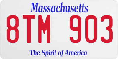 MA license plate 8TM903
