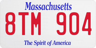 MA license plate 8TM904