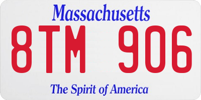 MA license plate 8TM906