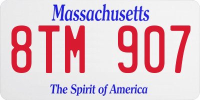 MA license plate 8TM907