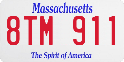 MA license plate 8TM911