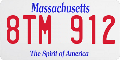 MA license plate 8TM912