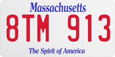 MA license plate 8TM913