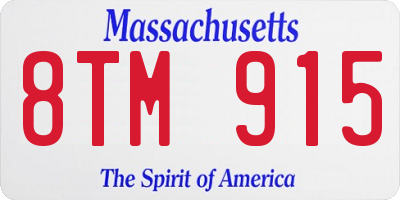 MA license plate 8TM915