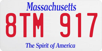 MA license plate 8TM917