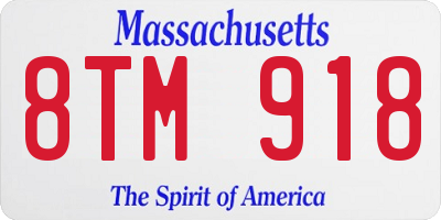 MA license plate 8TM918