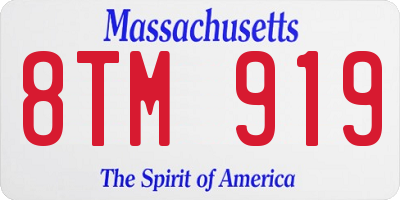 MA license plate 8TM919