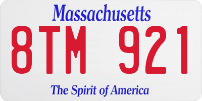 MA license plate 8TM921