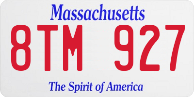 MA license plate 8TM927